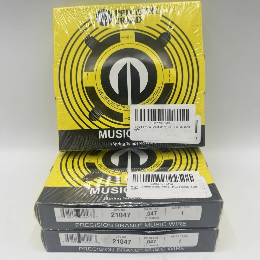 Lot of 3 SEALED Precision Brand 21047 Music Wire .047 Spring Tempered 1 lb Each